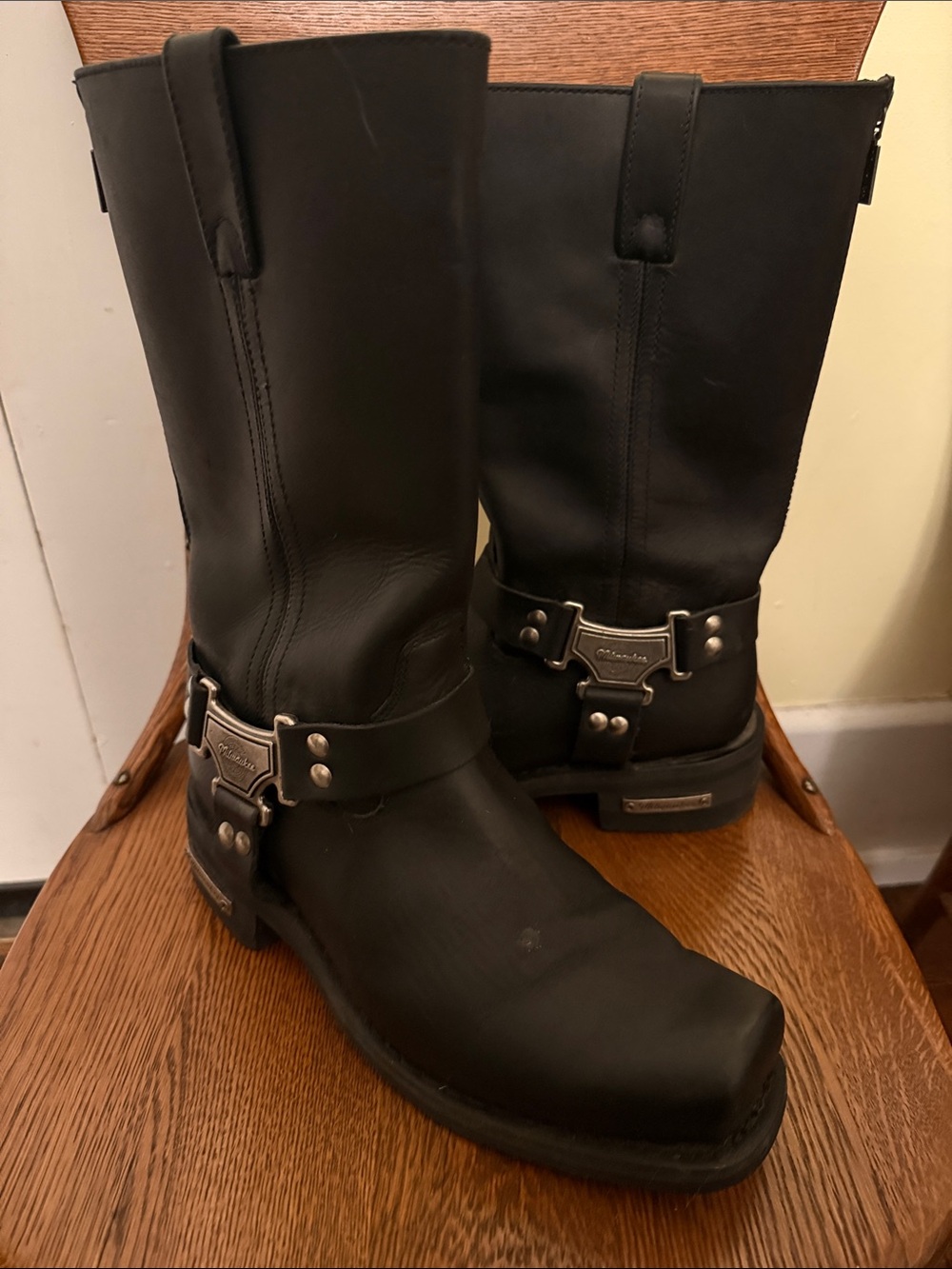 Milwaukee Black Leather Men's Harness Boots 11.5EE
